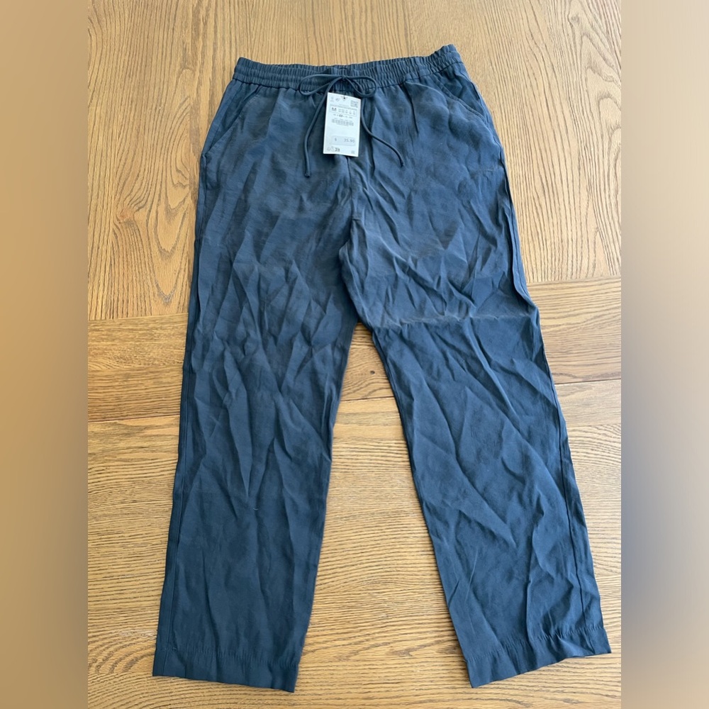 Zara Cropped Linen Pants NWT